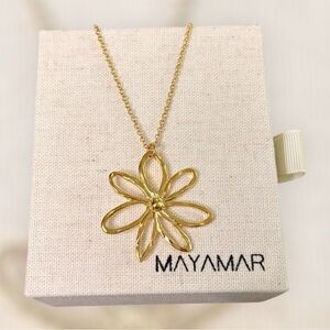 24k Gold Plated Handcrafted Flower Pendant Necklace 16" - 18"